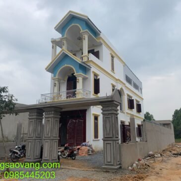 Xây dựng nhà phố 3 tầng mái ngói tại Bến Cát